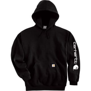 Carhartt Midweight Hooded Logo Sweatshirt   Black, 3XL Tall, Model# K288