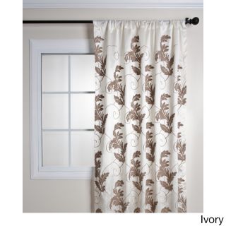 French Knot Leaf Design Embroidered Curtain Panel