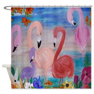  Flamingo Garden Shower Curtain  Use code FREECART at Checkout