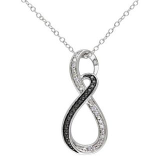 0.006 CT.T.W. Diamond Sterling Silver Infinity Pendant Necklace   Silver/Black