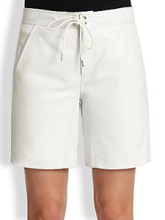 T by Alexander Wang Leather Board Shorts   White