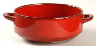 Villeroy & Boch Granada Flat Cream Soup Bowl, Fine China Dinnerware   Solid Red,