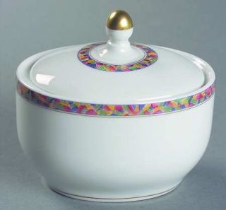 Haviland Reve De Peintre Sugar Bowl & Lid, Fine China Dinnerware   H&Co,Smooth,C