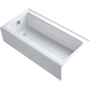 Kohler K 837 0 Bellwether Cast Iron Bath with Integral Apron and Left Hand Drain