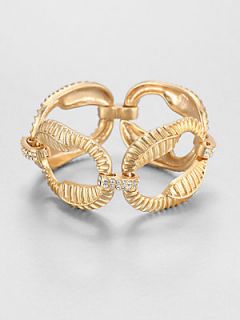 ABS by Allen Schwartz Jewelry Textured Link Bracelet   Gold