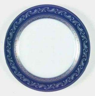 Noritake Crestwood Cobalt Platinum Accent Luncheon Plate, Fine China Dinnerware