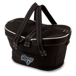 Picnic Time St.louis Rams Mercado Cooler Basket (BlackDimensions 17 inches long x 9.75 inches wide x 10 inches highWater resistant linerFully removable double sided lidExterior front pocket )