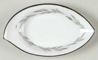 Noritake Graywood Small Ashtray, Fine China Dinnerware   Gray/Platinum Leaves, S