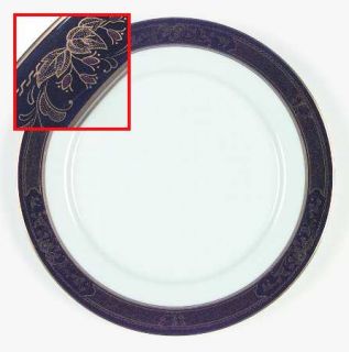 Noritake Grenoble Dinner Plate, Fine China Dinnerware   Legacy,Blue&Gold Bands,G