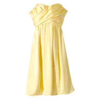 TEVOLIO Womens Plus Size Satin Strapless Dress   Sassy Yellow   26W