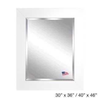 American made Rayne Wide Satin White Wall Mirror