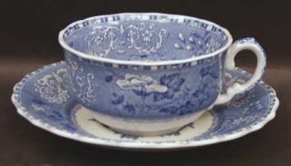Spode Camilla Blue (Earthenware,Scalloped)  Oversized Cup & Saucer Set, Fine Chi