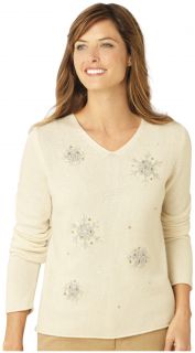 Scattered Snowflakes Soft V neck