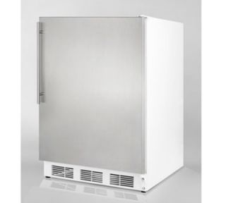 Summit Refrigeration Freestanding Refrigerator w/ Liner, Handle & Auto Defrost, White/Stainless, 5.5 cu ft, ADA