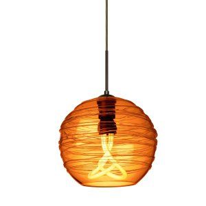 Besa Lighting BEL 1JC 462782 PLU BR Wave 10 1 Light Pendant