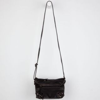 Washed Faux Leather Crossbody Bag Black One Size For Women 228559100