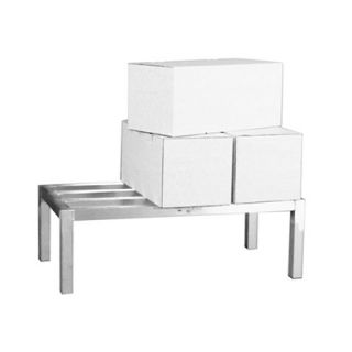 New Age Dunnage Rack w/ 2000 lb Capacity & Plastic Inserts on Feet, 8x20x36 in, Aluminum