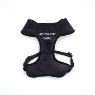 Small Personalized Mesh Dog Harness in Black, 19 23 Girth