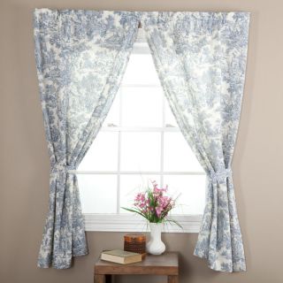 Ellis Curtain Victoria Park Tailored Curtain Panel with Ties   One Pair Blue  
