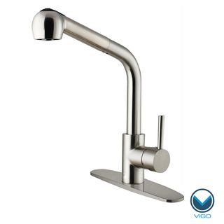 Vigo Corrosion resistant Stainless steel Pull out Spray Kitchen Faucet With Deck Plate