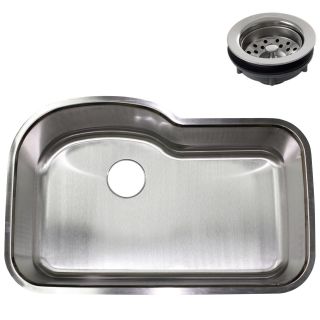 32 inch Stainless Steel Undermount Single Bowl Kitchen Sink W/ Regular Strainer