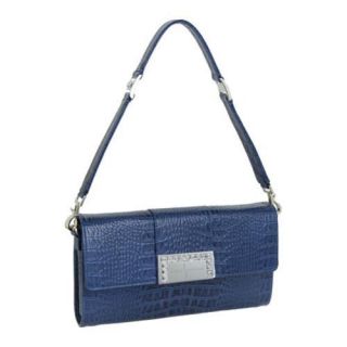 Womens Luis Steven Luisa Clutch With Crystal Logo C 4125 Blue Leather