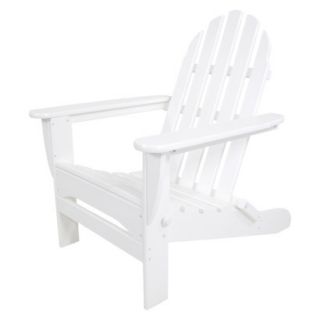 Polywood Classic Folding Patio Adirondack Chair   White