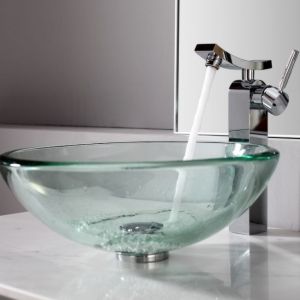 Kraus C GV 101 19mm 14300CH Exquisite Unicus Clear 19mm thick Glass Vessel Sink