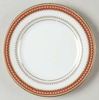 Noritake Kensington Bread & Butter Plate, Fine China Dinnerware   Red/White,Gree