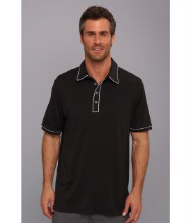 adidas Golf Puremotion Piped Polo 14 Mens Short Sleeve Pullover (Black)