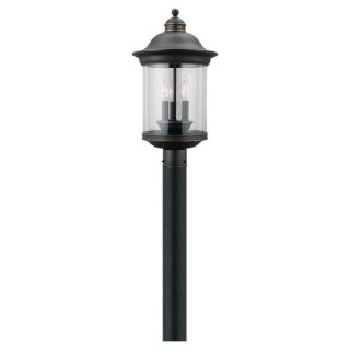 Sea Gull Lighting Hermitage 3 light Antique Bronze Outdoor Post Lantern
