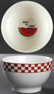 Home Trends Farm Fresh Coupe Cereal Bowl, Fine China Dinnerware   Red Checker Bo
