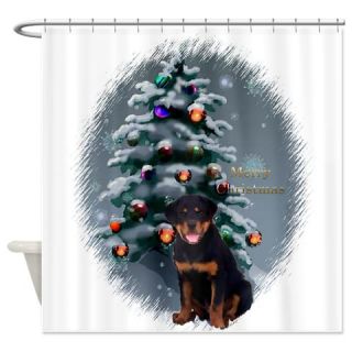  Rottweiler Christmas Shower Curtain  Use code FREECART at Checkout