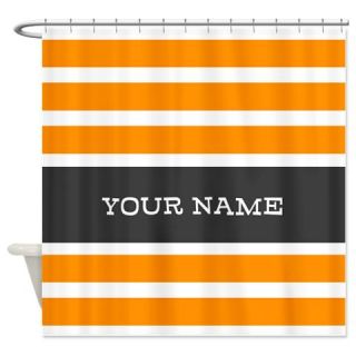  Orange and White Stripes Personalized Shower Curta  Use code FREECART at Checkout