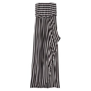 Mossimo Womens Strapless Maxi   Black/White Stripe XL