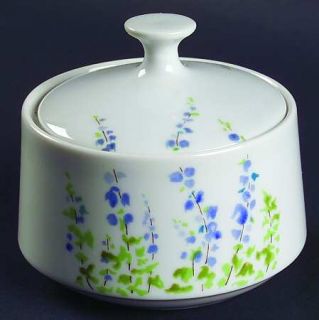 Mikasa Blue Bells Sugar Bowl & Lid, Fine China Dinnerware   Blue Bell Flowers, G