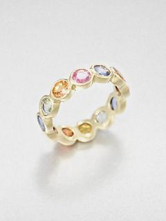 Temple St. Clair Mixed Sapphire & 18K Gold Eternity Ring   Gold Color