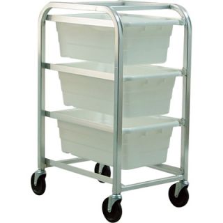 Quantum Storage 3 Shelf Cart With 3 Cross Stack Tubs   27in. x 19in. x 41in.