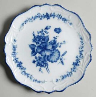 Cracker Barrel Blue And White Coupe Salad Plate, Fine China Dinnerware   Blue Fl