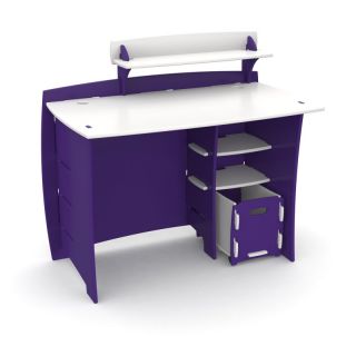 Legare Kids 43 in. Desk with Shelf and File Cart   Purple & White   MPUM 209