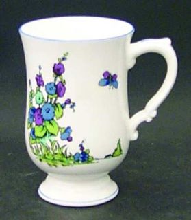 Crown Staffordshire Gainsborough Mug, Fine China Dinnerware   Blue,Purple Flower