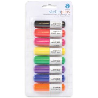 Silhouette Sketch Pen 8/pkg blck, Red, Pink, Grn, Ylw, Pur, Blu, Org
