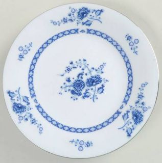 Liling Blue Cathay Salad Plate, Fine China Dinnerware   Blue Flower And Geometri