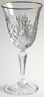 Reed & Barton Crystal Richmond (Gold Trim) Water Goblet   Clear,Multisided Stem,