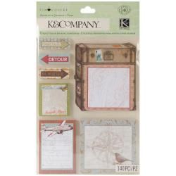 Travel Adhesive Journal Tags 140/pkg