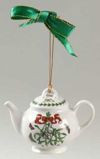 Portmeirion Botanic Garden Mistletoe Teapot Ornament, Fine China Dinnerware   Re