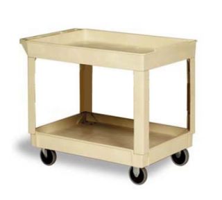 Continental Commercial Utility Cart w/ (2) 24 x 36 in Shelves, 400 lb Capacity, Beige