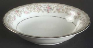 Noritake Edgewood Fruit/Dessert (Sauce) Bowl, Fine China Dinnerware   Pink & Blu