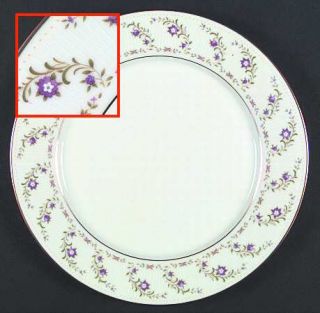 Noritake Catherine Dinner Plate, Fine China Dinnerware   Purple & Pink Flowers,