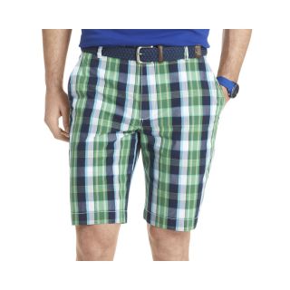 Izod Plaid Poplin Shorts, Blue, Mens